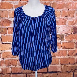 MICHAELMichaelKors Blue Brush Stroke Blouse